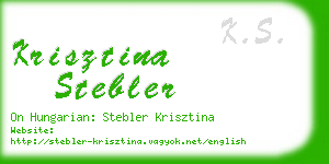 krisztina stebler business card